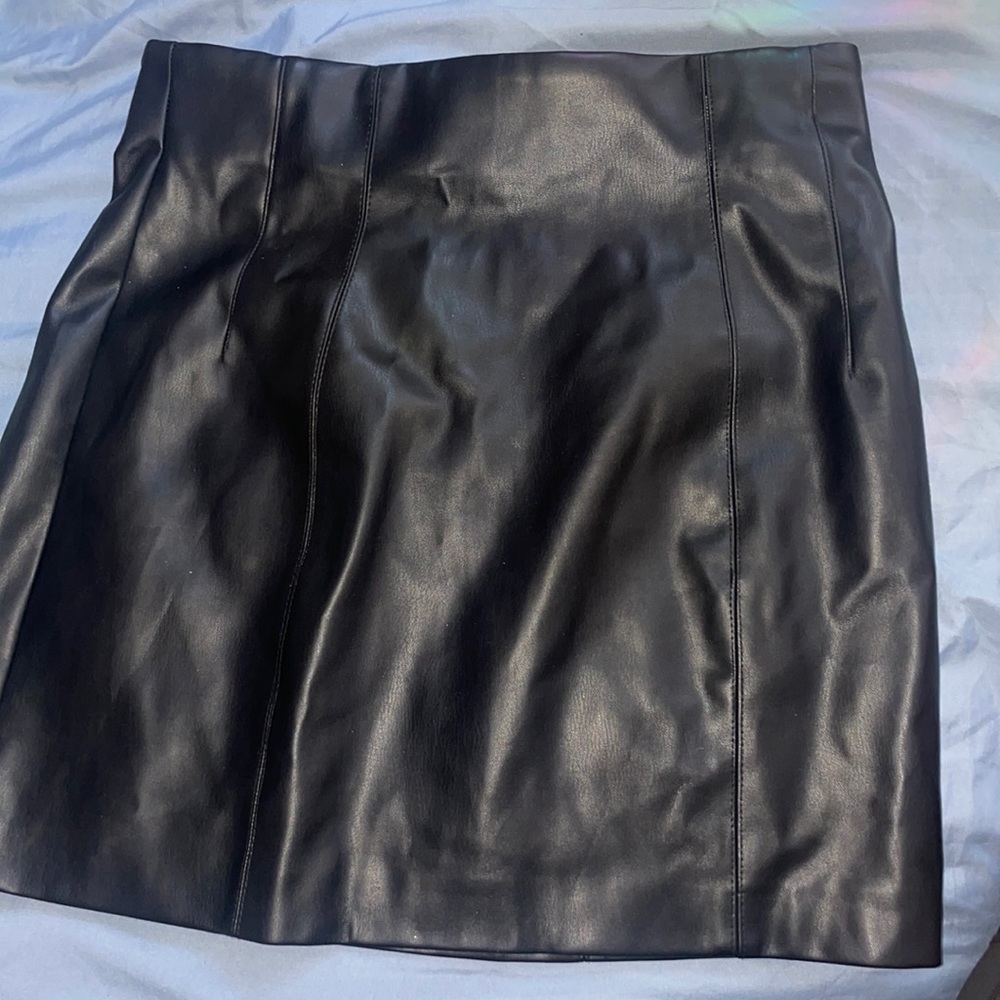 Black leather skirt